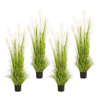 SOGA 4X 120cm Green Artificial Indoor Potted Reed Grass Tree Fake Plant Simulation Decorative