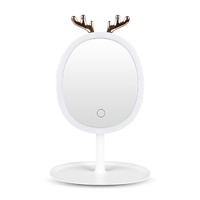 SOGA White Antler LED Light Makeup Mirror Tabletop Vanity Home Decor