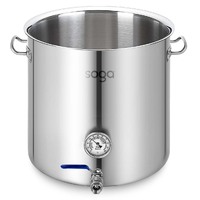 SOGA Stainless Steel 33L No Lid Brewery Pot With Beer Valve 35*35cm