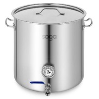 SOGA Stainless Steel Brewery Pot 50L With Beer Valve 40*40cm