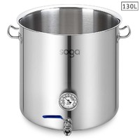 SOGA Stainless Steel 130L No Lid Brewery Pot With Beer Valve 55*55cm