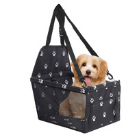 SOGA Waterproof Pet Booster Car Seat Breathable Mesh Safety Travel Portable Dog Carrier Bag Black