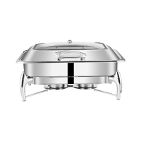 SOGA Stainless Steel Rectangular Chafing Dish Tray Buffet Cater Food Warmer Chafer with Top Lid